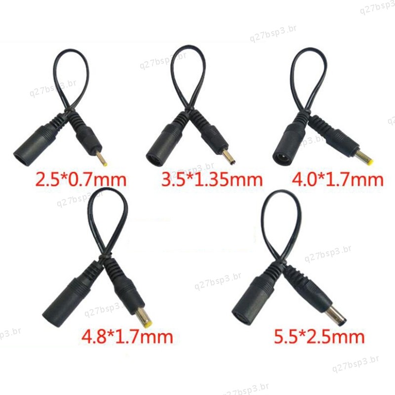 Cabo De Alimentação DC 5.5x2.1mm Fêmea Jack Para Plugue Macho 5.5 * 2.5mm 3.5x1.35mm 4.0 * 1.7mm 4.8 2.5 0.7 Extensão BR