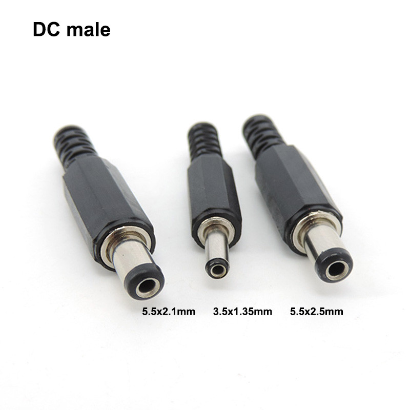 Plugue De Alimentação DC Macho 5.5 * 2.1mm 5.5x2.5mm 5.5x2.5 3.5X1.35MM Conector Tomada Elétrica-022-005 022B 5.5X2.1 BR