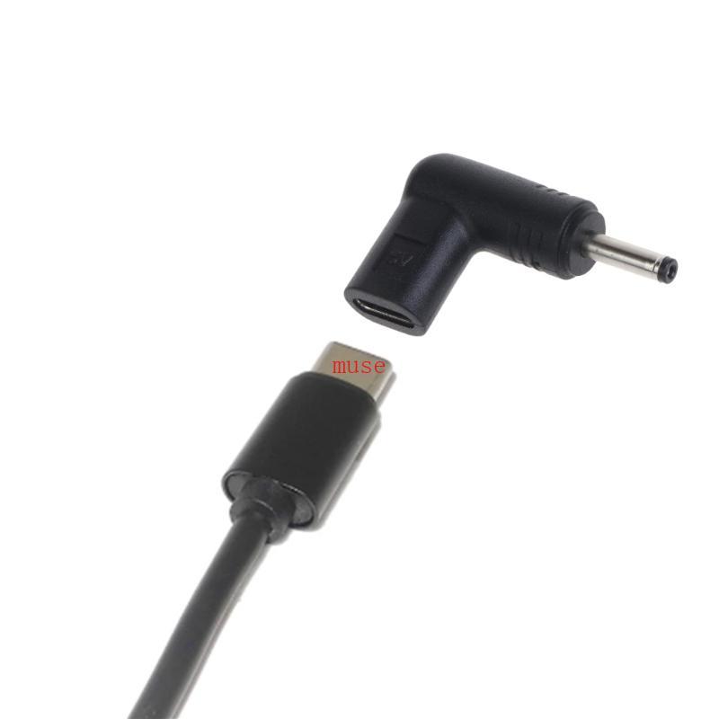 Tipo C Fêmea Para 3 5x1 35 35mm Conversor Plugue Conector 90 Graus