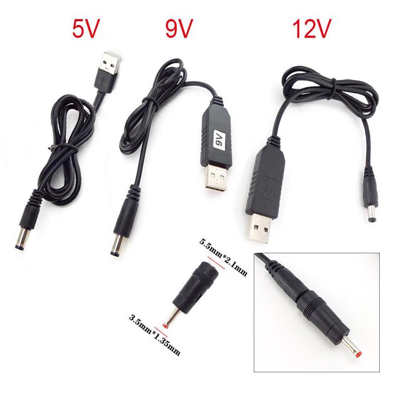 Módulo UP Adaptador De Conector USB DC 5V Para 9V 12V Fonte De Alimentação Cabo 2.1x5,5mm 3,5x1,35mm Plugue