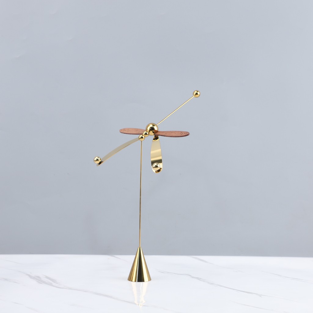 YAAL Modern minimalist creative metal dragonfly balance ornament for living room, entrance, office, model room, and home