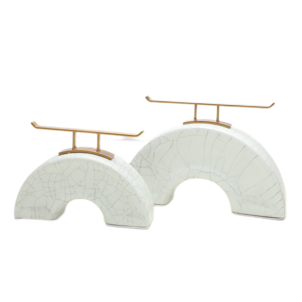 QNE6 New Chinese-style creative metal and ceramic ornaments for model homes, sales offices, and entrance areas, simple a