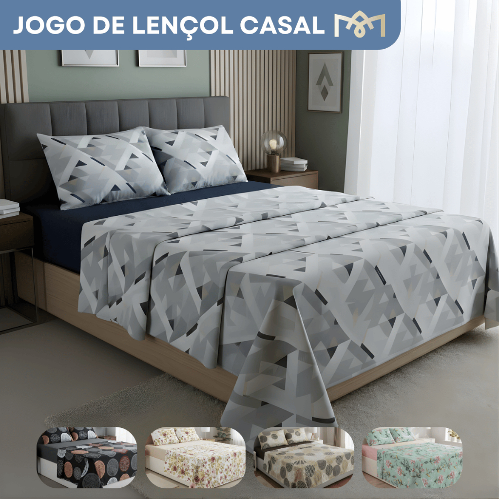 Kit Roupa De Cama Casal Queen Percal 400 Fios Super Macio Desing Atemporal Hotel Luxo Premium