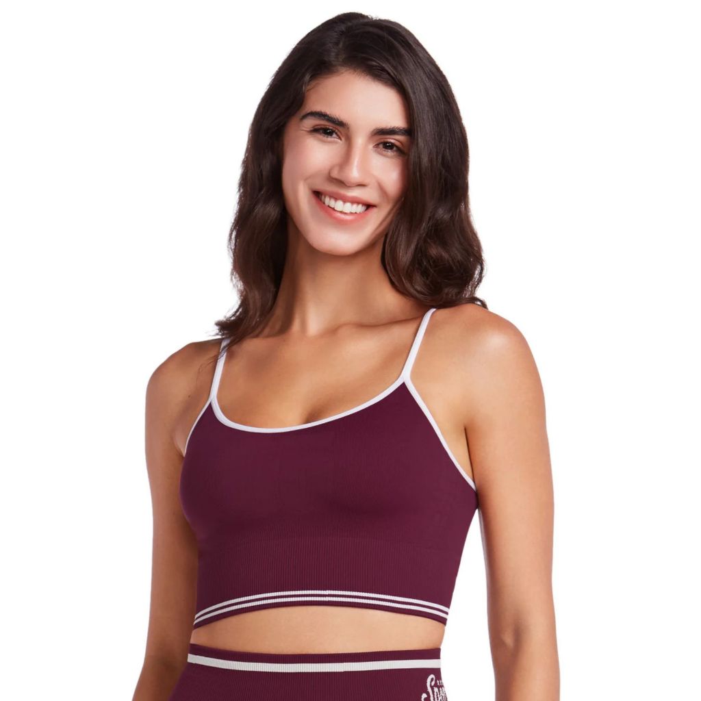 Top Fitness Seamless Feminino Alça Fina Compressão Leve Academia Athleisure Sem Costura Plié