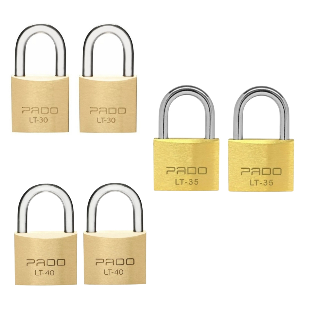 2 CADEADOS PADO MESMA CHAVE SEGREDO LATÃO LT 30MM 35MM 40MM MACIÇO NÃO ENFERRUJA RESISTENTE SEGURANÇA