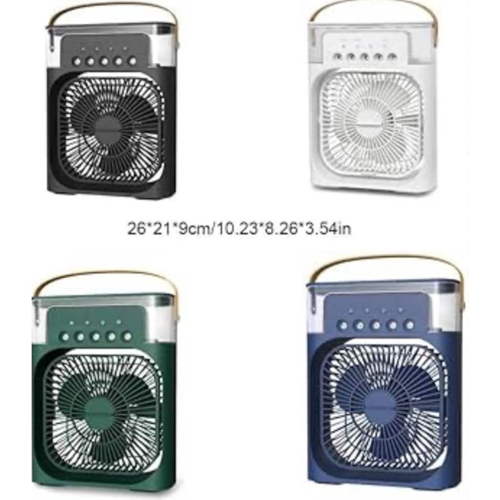Mini Ventilador e umidificador com 3 Velocidades de Vento, 5 Cool Mist, 7 Night Light