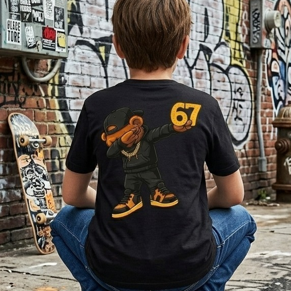 Blusa Camiseta Infantil Menino Estampa Urso 67 SIX SEVEN Costas Casual Algodão Várias Cores