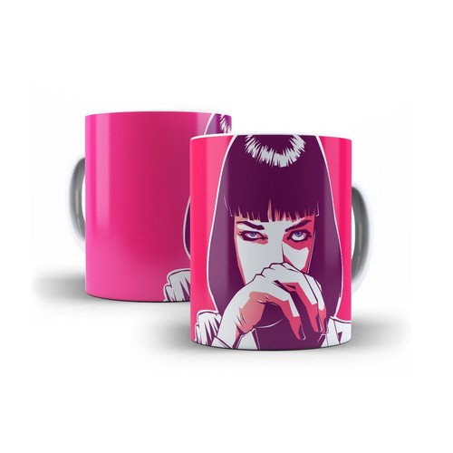 Caneca Branca de Cerâmica Pulp Fiction Quentin Tarantino Art Mod 11