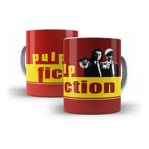 Caneca Branca de Cerâmica Pulp Fiction Quentin Tarantino Art Mod 07