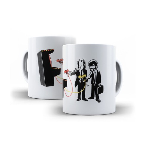 Caneca Branca de Cerâmica Pulp Fiction Quentin Tarantino Art Mod 08