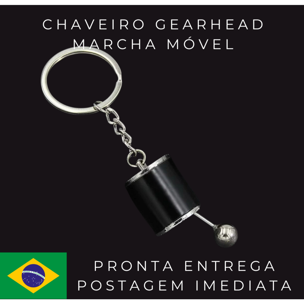 Chaveiro Câmbio Manual Metal Gear Head 11cm Alavanca de Marcha Automotivo Presente Carro