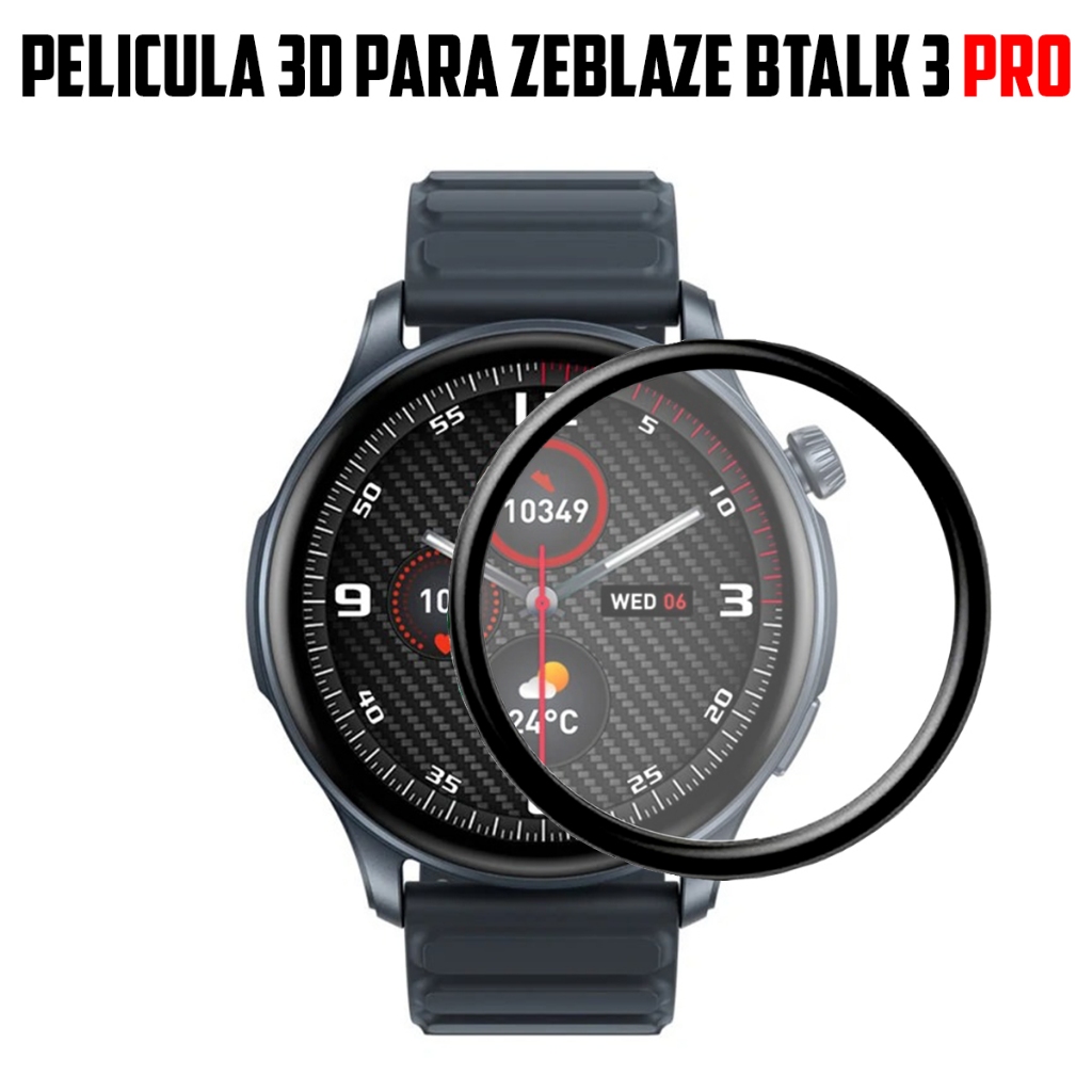 Pelicula 3D para Smartwatch Zeblaze Btalk 3 PRO  super resistente pelicula com borda 3d