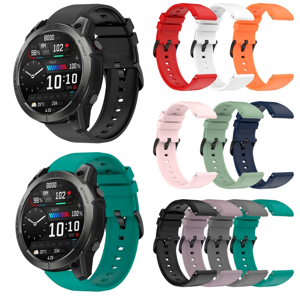Pulseira De 22mm Compativel Com Zeblaze Stratos 3 PRO De Silicone ajustavel