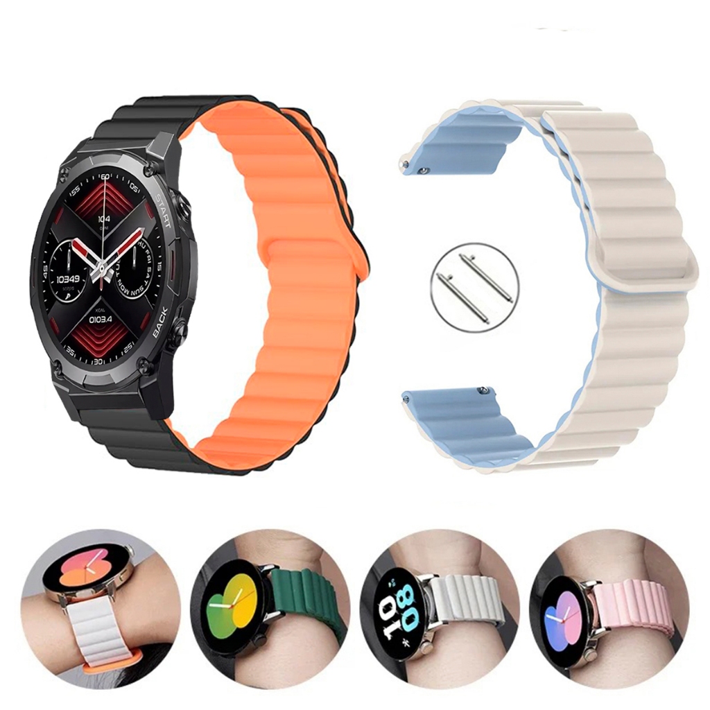 Pulseira 22mm de Silicone loop Magnética para Zeblaze Vibe 7 PRO