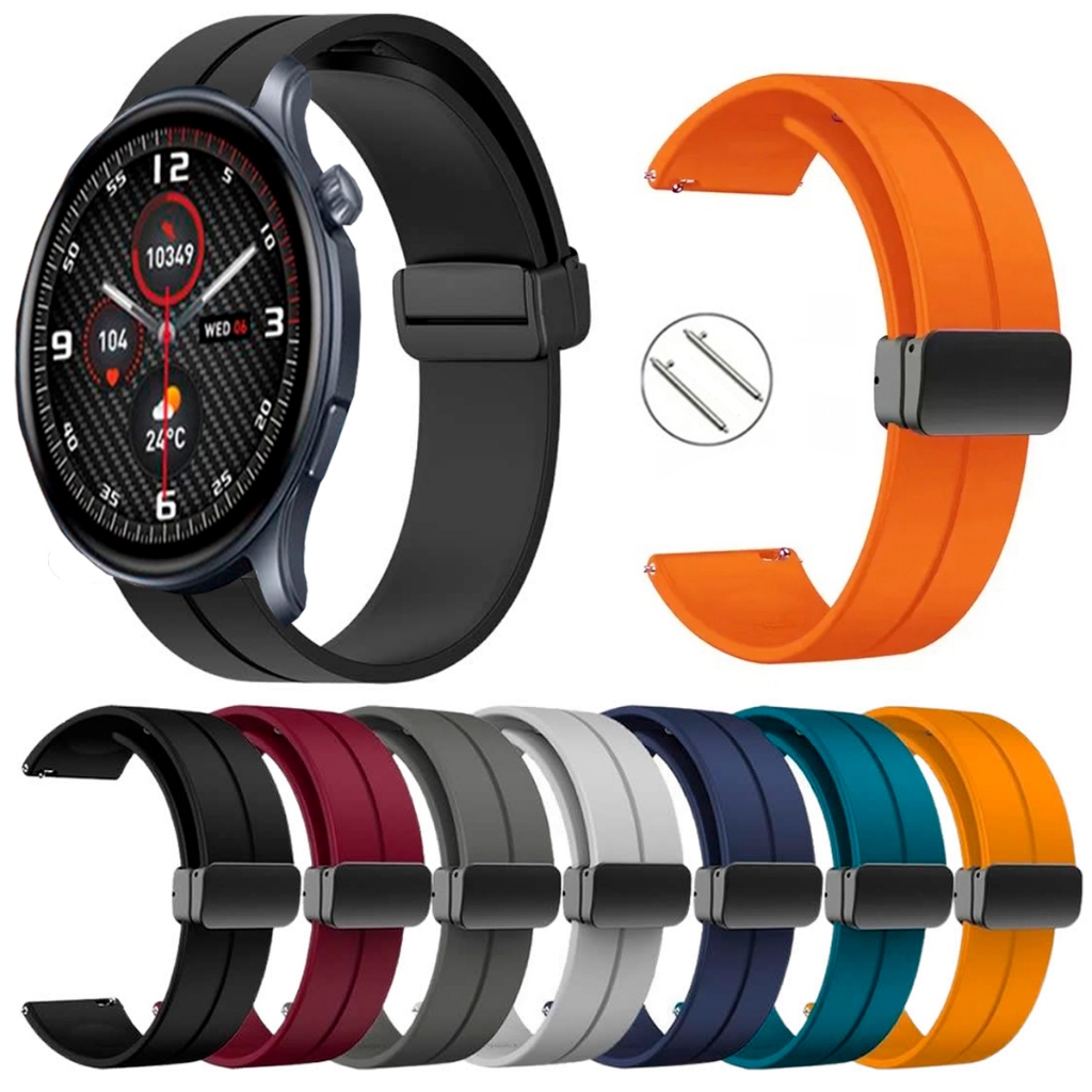 Pulseira 22mm Silicone Magnética para Smartwatch Zeblaze Btalk 3 Pro de Engate Rapido  Pronta entrega no Brasil