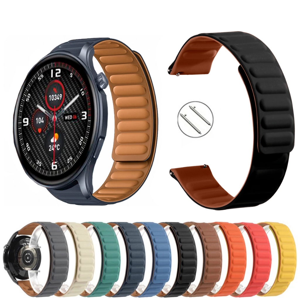 Pulseira 22mm Silicone Elos Imã Magnética para Smartwatch Zeblaze Btalk 3 Pro de Engate Rapido