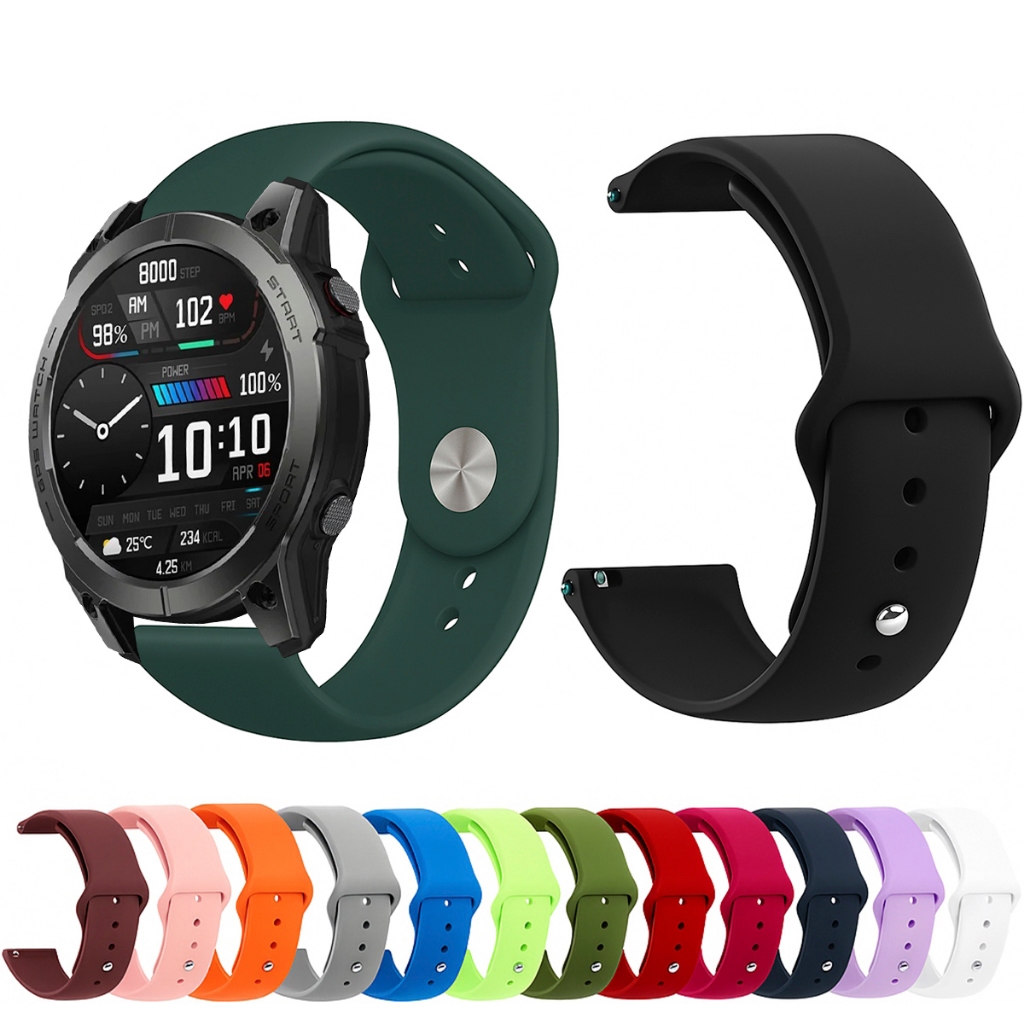 Pulseira 22mm de silicone LISA para Smartwatch Zeblaze Stratos 3 Pro