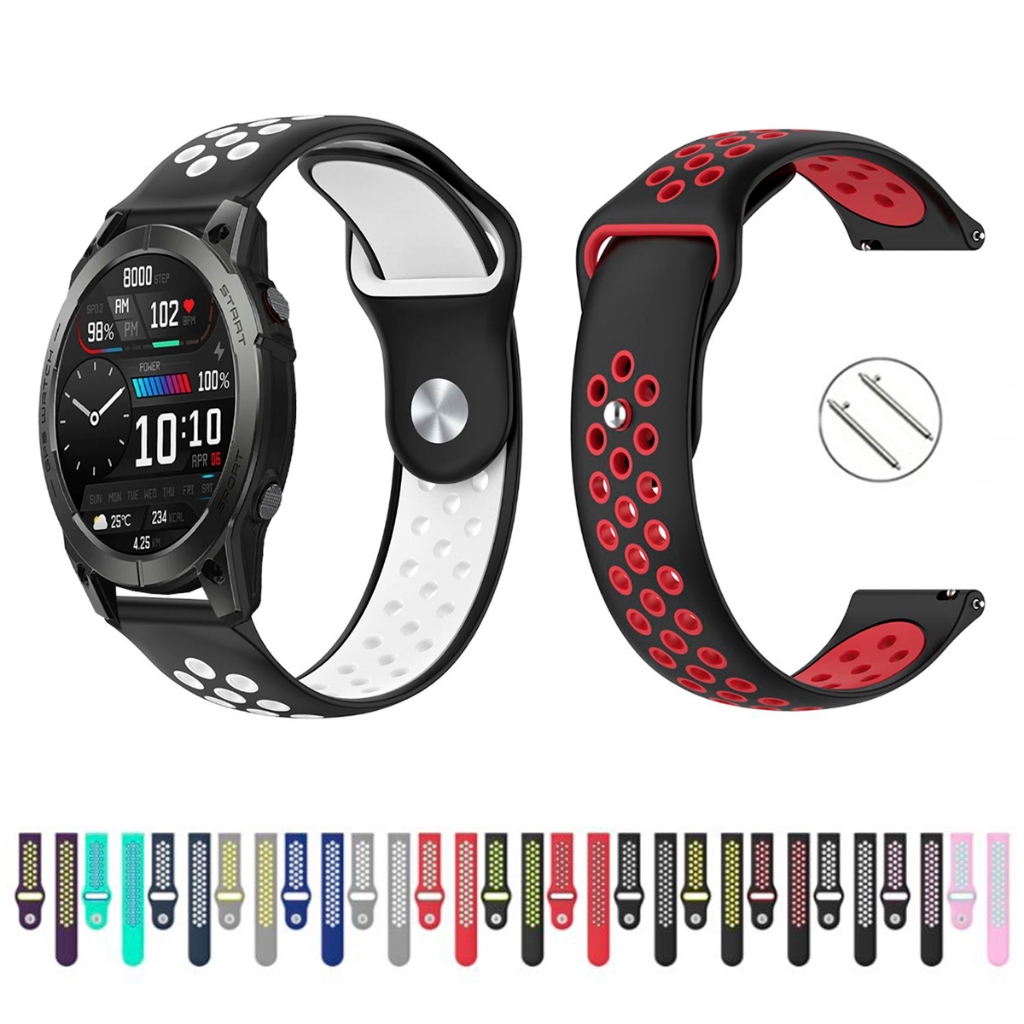 Pulseira 22mm de silicone esportiva para Smartwatch Zeblaze Stratos 3 PRO de Engate Rapido