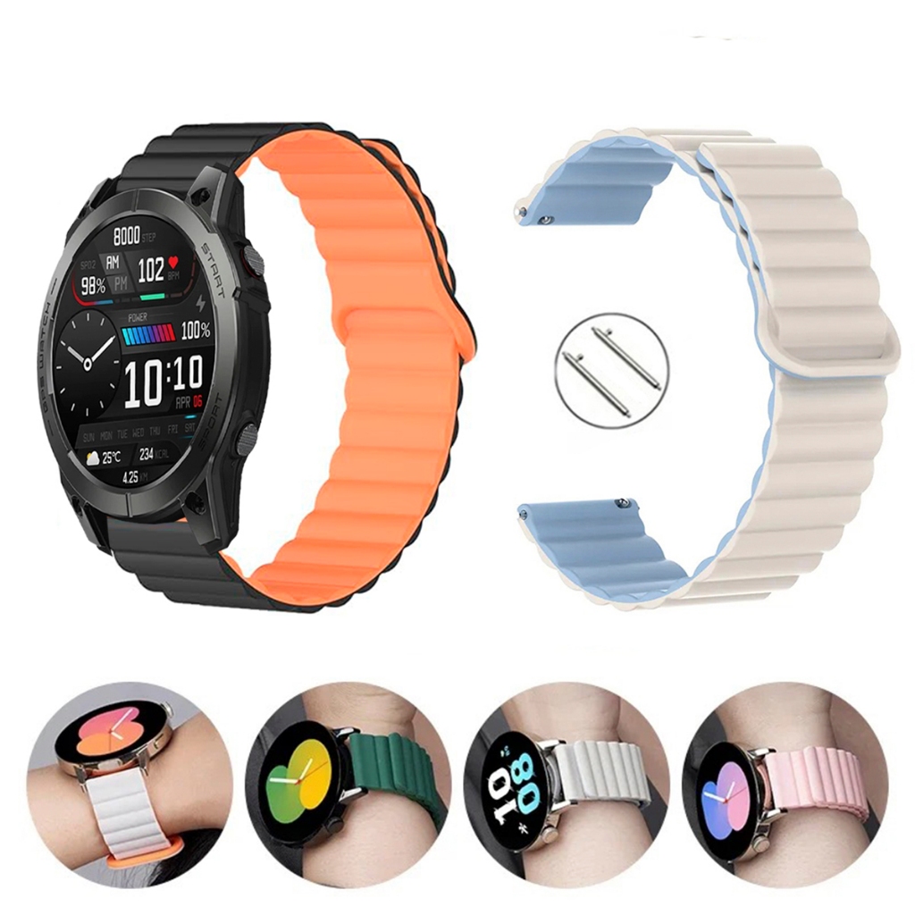 Pulseira 22mm de Silicone loop Magnética para Smartwatch Zeblaze Stratos 3 PRO