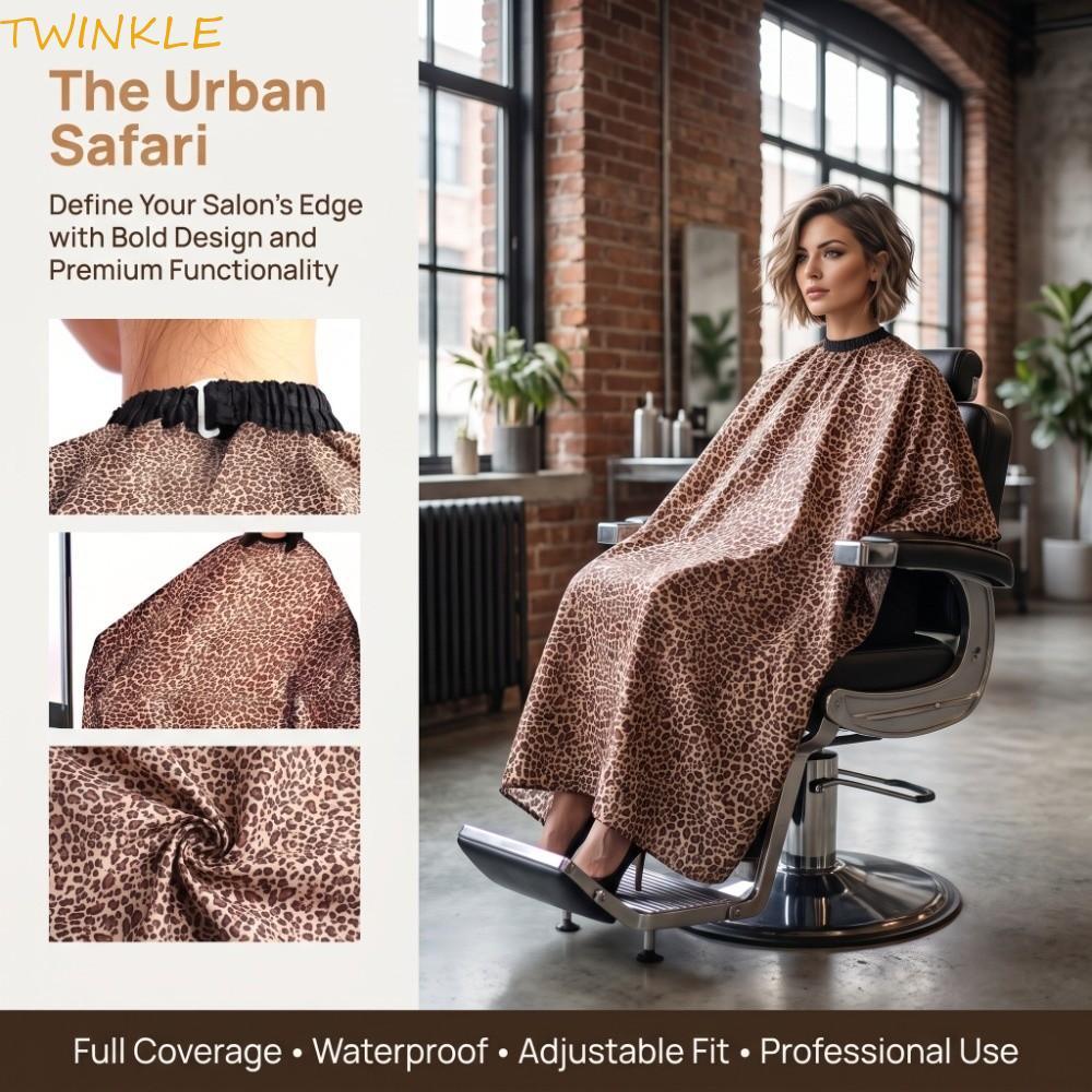 Avental De Cabeleireiro À Prova D'água TWINKLEO , Capa De Corte De Cabelo Profissional Com Estampa De Leopardo , Respirá