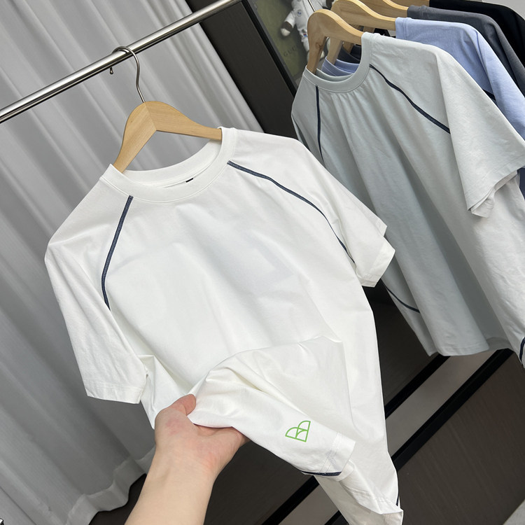 Grau Profissional!Alfaiataria Tridimensional! Roupas masculinas de comércio exterior verão absorvente de umidade respirá