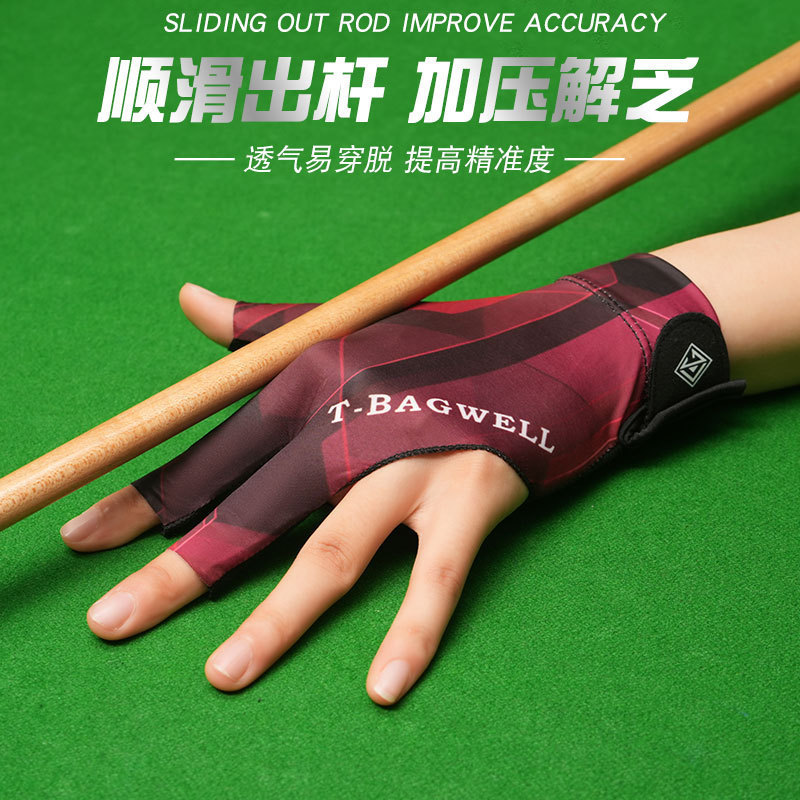Piscina luvas ao ar livre leve respirável três dedos meio dedo profissional Snooker bilhar luvas antiderrapantes respirá