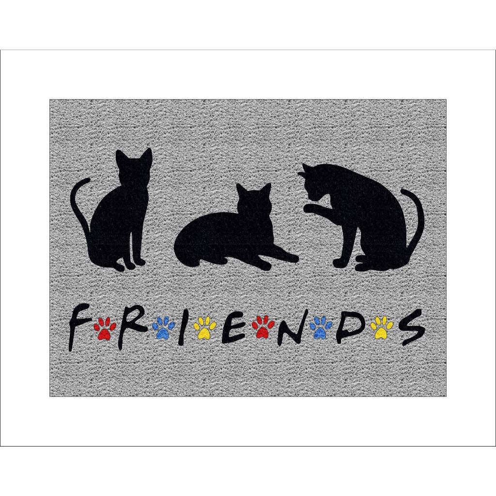 TAPETE CAPACHO DECORATIVO GATO FRIENDS