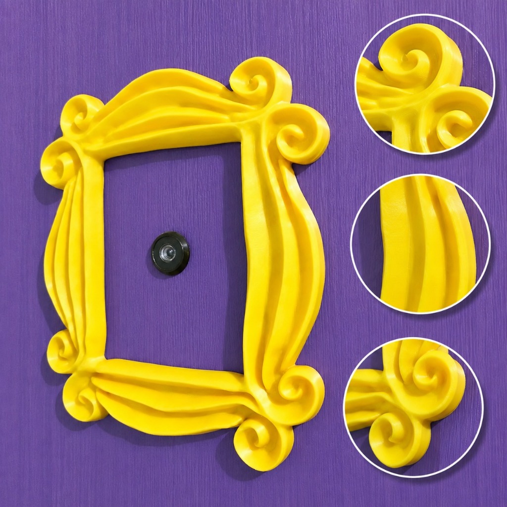 Moldura Amarela Friends Olho Mágico Porta Réplica Decorativa da Mônica Decoração