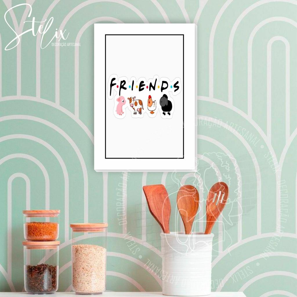 Quadro Decorativo Friends Vegano - 20x15