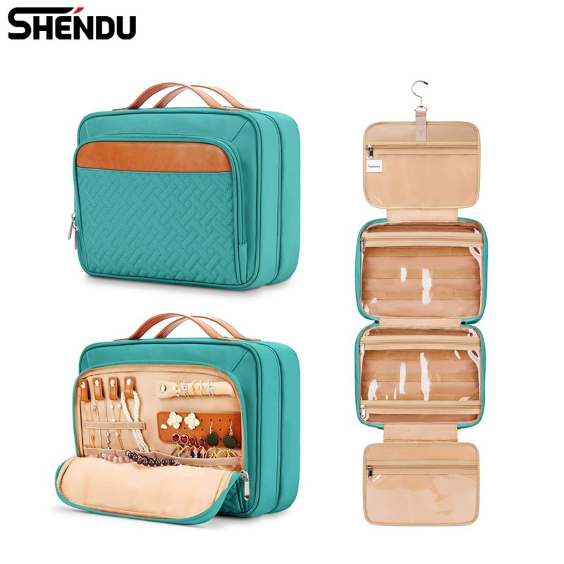 Bolsa De Armazenamento De Maquiagem De Grande Capacidade , Organizadora Portátil De Produtos De Higiene Pessoal Para Via