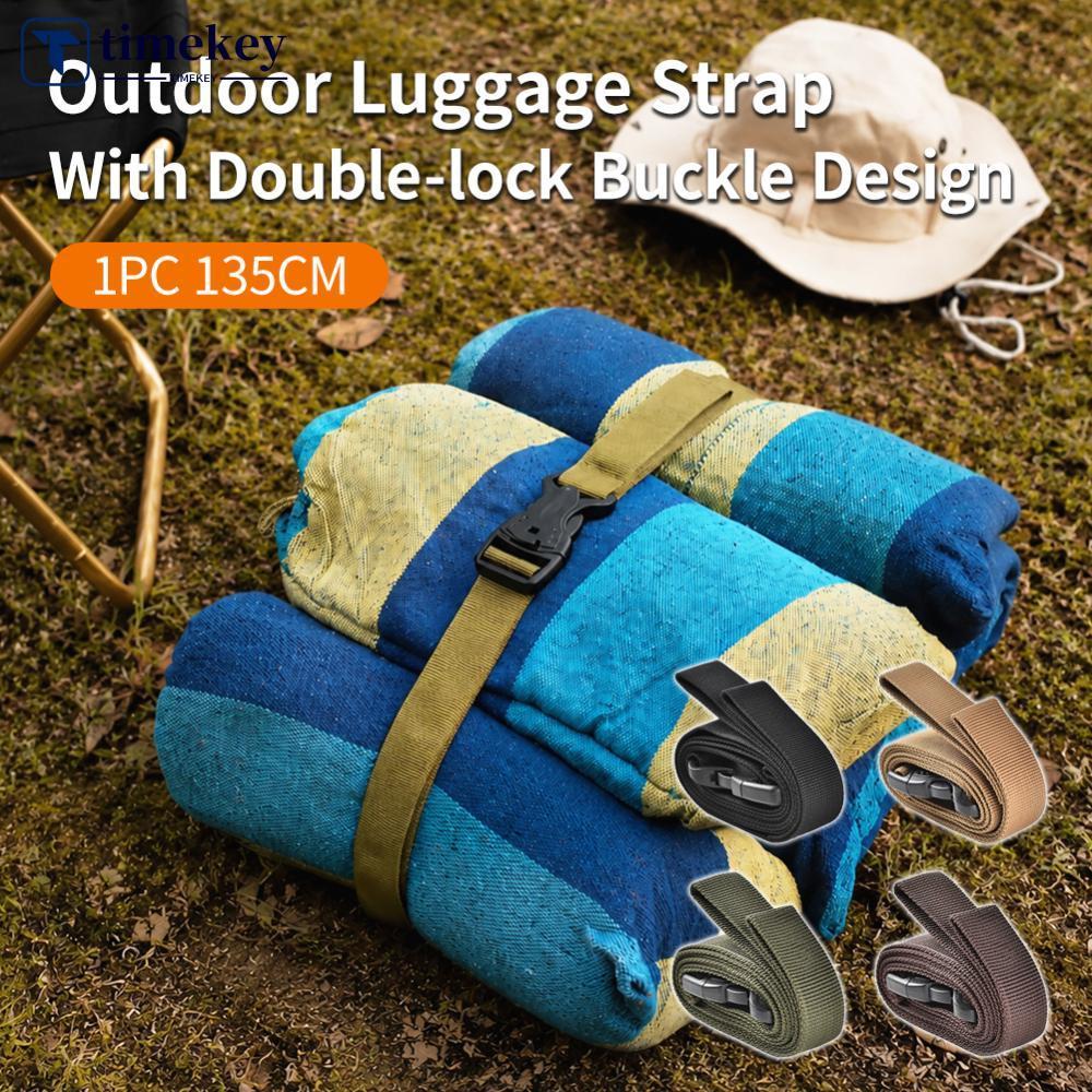 TIMEKEY 1 Peça 135CM Tiras De Amarração Para Acampamento Ao Ar Livre Com Fivela Dupla Design De Segurança Bagagem De Via