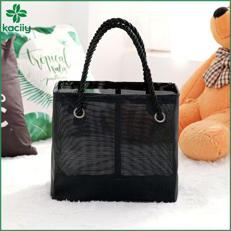 Bolsa De Praia De Malha Para Armazenamento De Produtos De Higiene Pessoal Viagem Grande Capacidade Durável Compras E Via