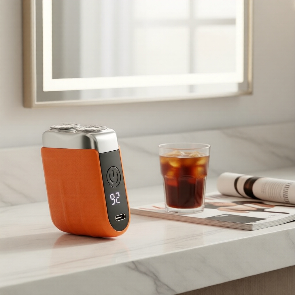 Barbeador Elétrico Mini Portátil, Recarregável via USB, Lâminas Duplas Flutuantes, Ótimo Presente de Viagem para Homens