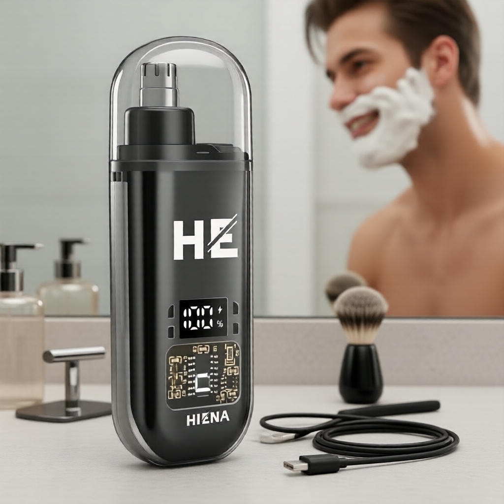 Aparador de pelos do nariz recarregável via USB, lâminas de aço inoxidável portáteis, ideal para casa e viagens