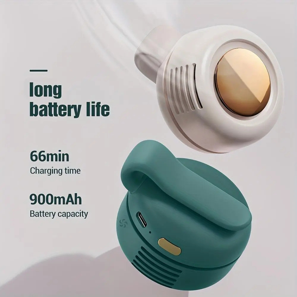 Ventilador portátil mini, recarregável via USB com 3 velocidades ajustáveis, ventilador de cintura compacto para viagens