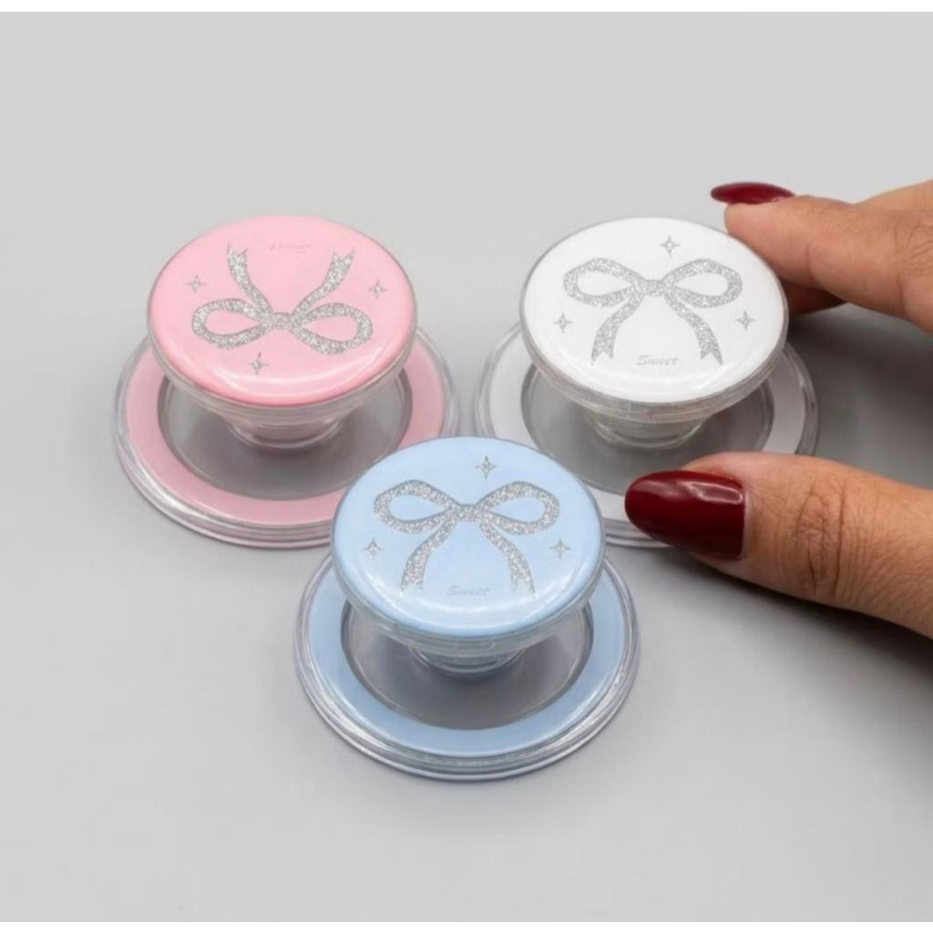 Pop Socket Glitter Laço Luxo Suporte Celular Anti Queda Universal Grip Universal