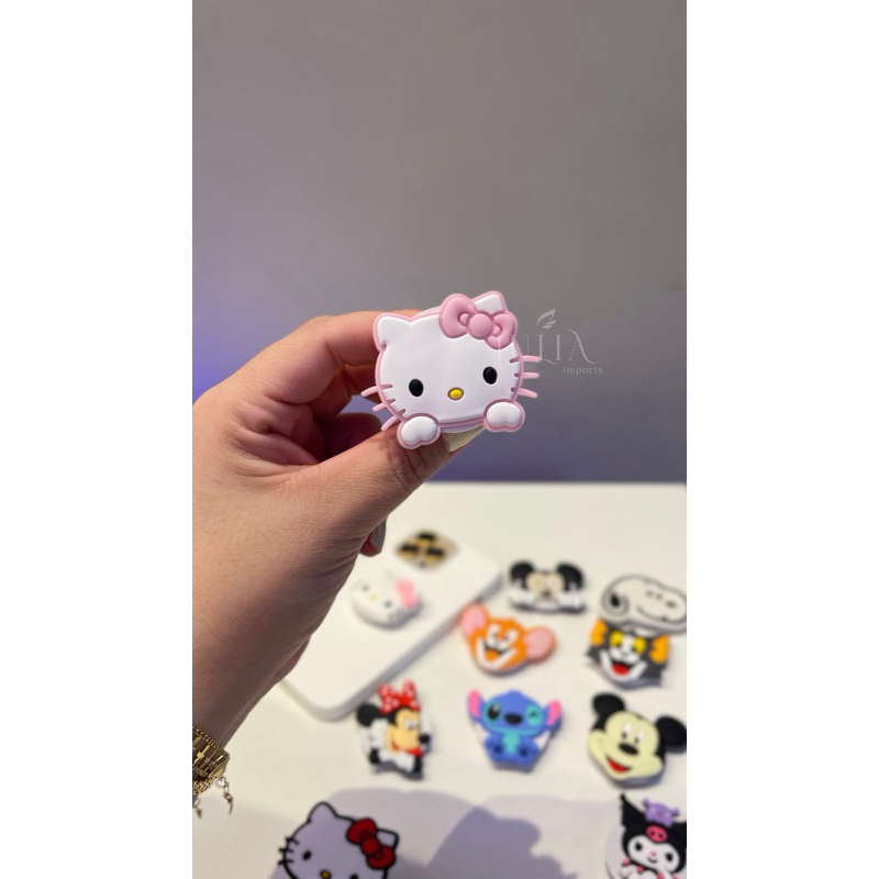 POPSOCKET PERSONAGENS 3D COM FITA 3M SUPORTE PARA CELULAR IPHONE E ANDROID UNIVERSAL