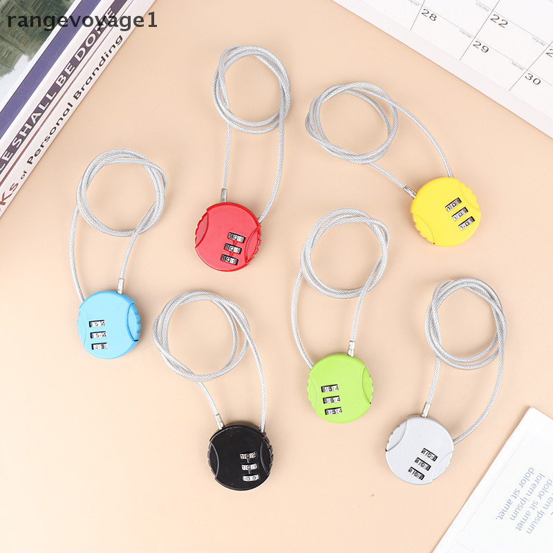 [RAVO] Smart Combination Lock for Motorcycle Helmet - 13/20/50cm Wire Rope Digit Padlock BR