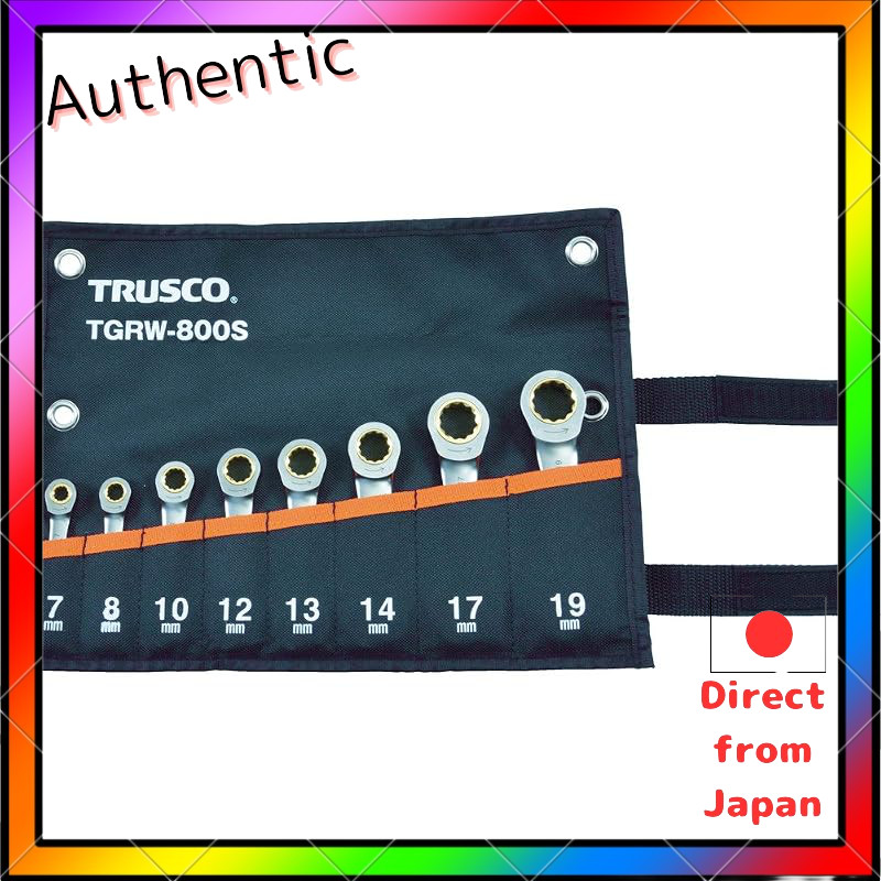 TRUSCO Ratchet Combination Wrench Set 8-Piece