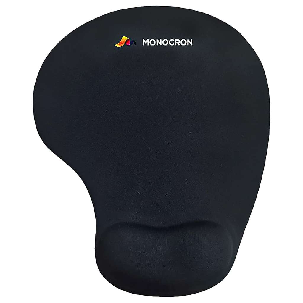 Mouse Pad com Apoio Ergonômico Preto Base Antiderrapante 228x192mm Mousepad MN-MP231 Monocron