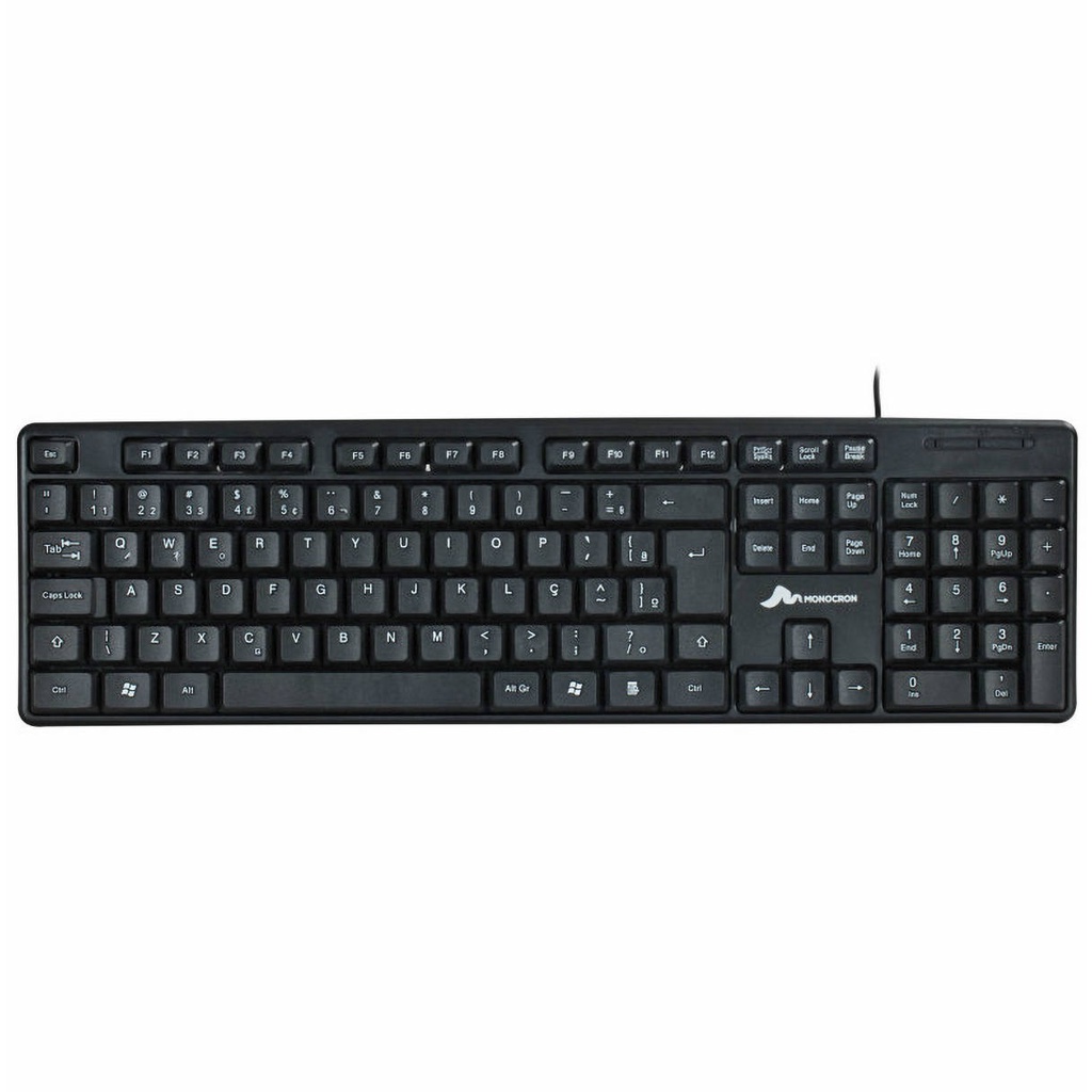 Teclado USB Padrão ABNT2 107 Teclas Monocron MN8236 Preto