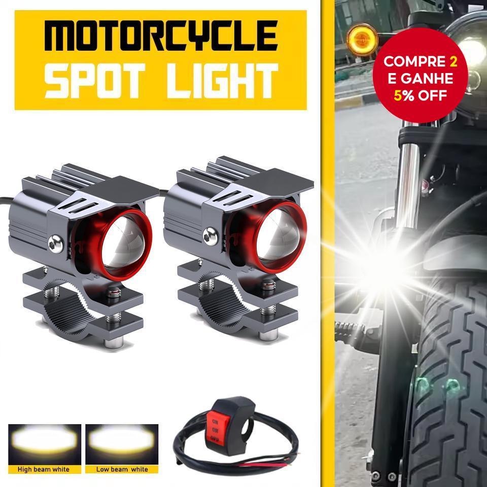 Heyword LED Lights para Motos e Caminhões - Dupla Cor, Mini Faróis de Condução, 500-800 Lúmens, Com Fiação Rígida,