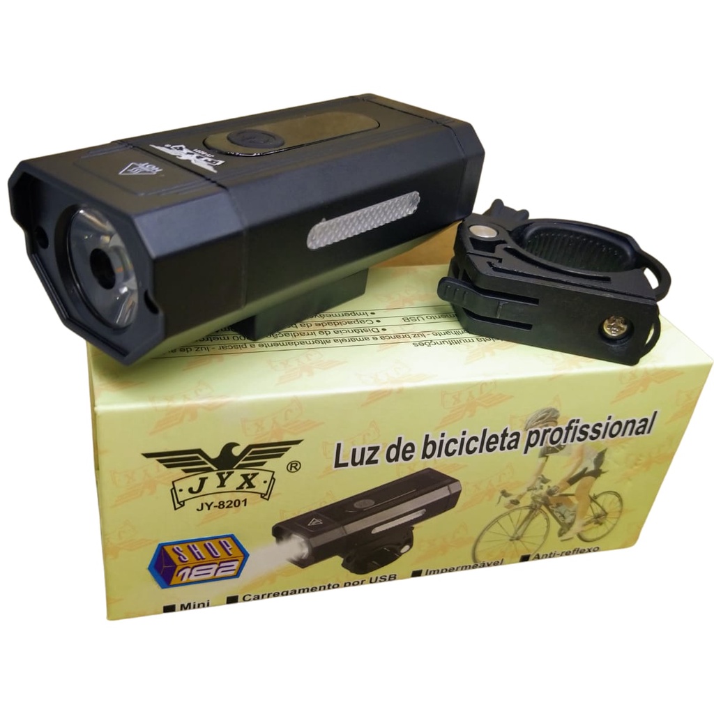 Farol Bike 800 Lumens Farol Super Potente C/ Alerta Lateral Original JWS JY-8201