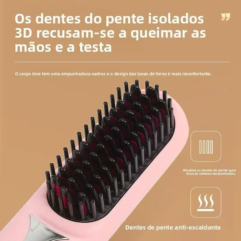Hair Straightener Brush Portable Travel Comb USB Straight Roller Use