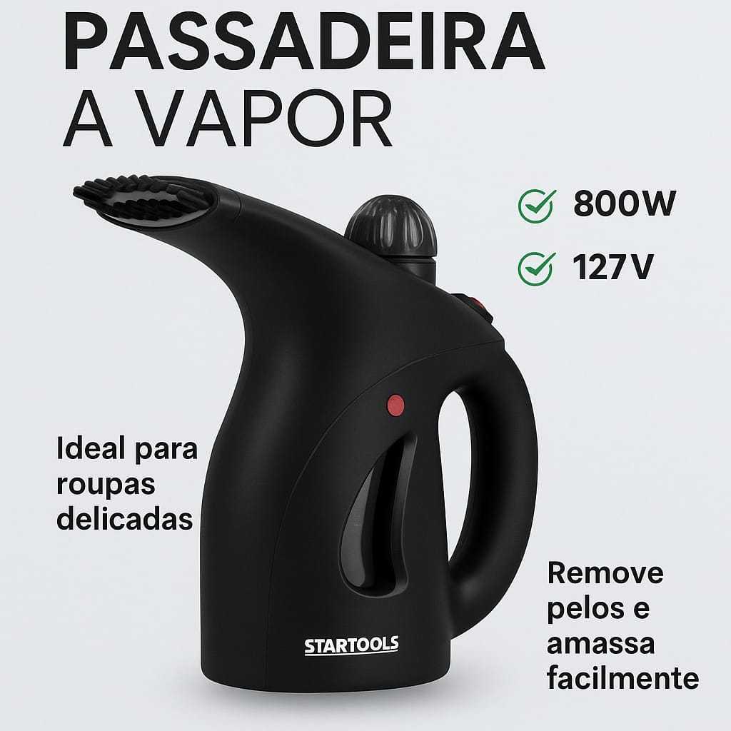 Passadeira a Vapor Portátil 800W Startools 127V com Escova 200ml