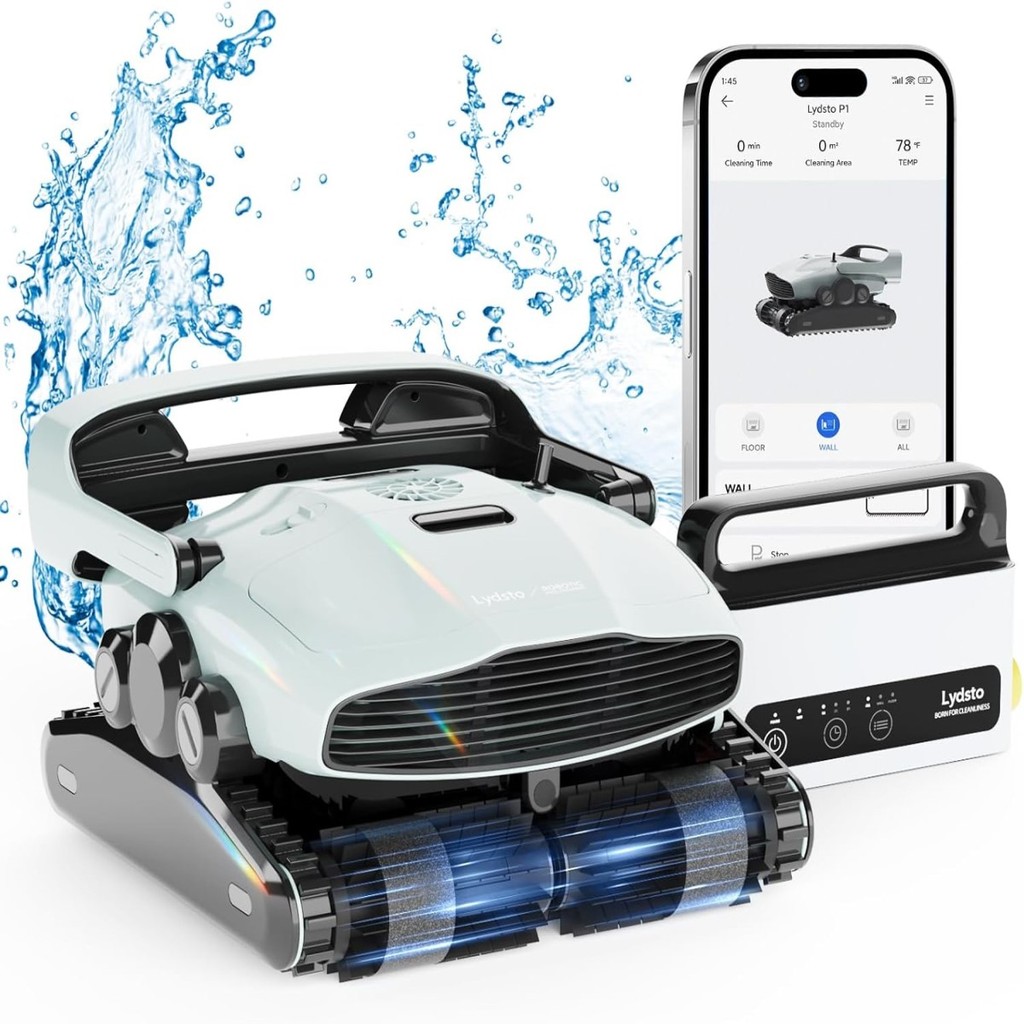 Robô Aspirador de Piscina Lydsto P1 MAX Automático Limpeza C/ Escova Tripla Ultra Bateria Sensor IMU