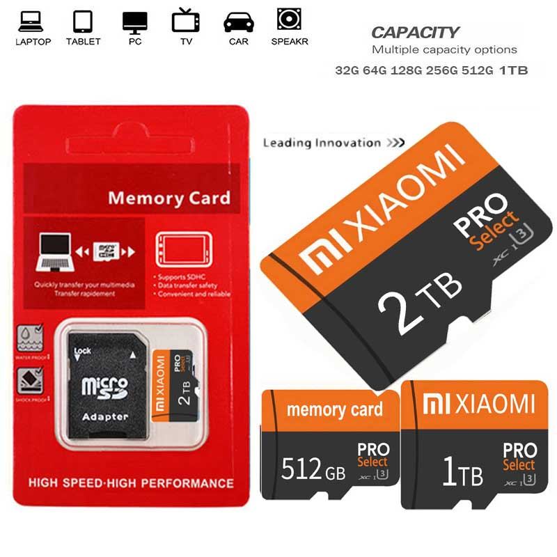 Cartão De Memória 1TB 2TB Microsd TF SD Class10 UHS-1 Flash Para Telefone Laptops PC MAC cctv Câmera