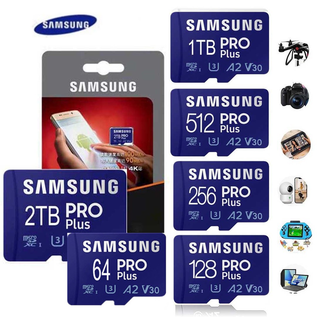 Micro TF SD 128GB 256GB Class10 U3 512GB 1TB 2TB Mini Cartão De Alta Velocidade Para Telefone , Dash Cam , DSLR