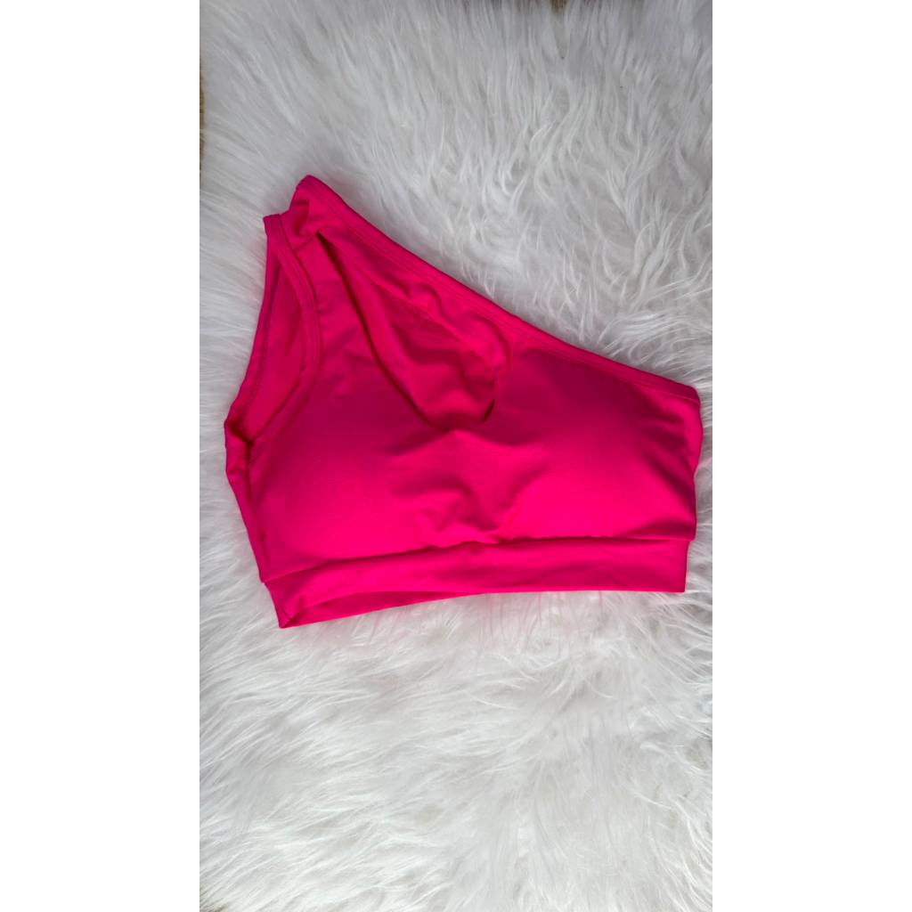 Top Fitness Feminino Nadador Neon Rosa Marrom Academia Treino