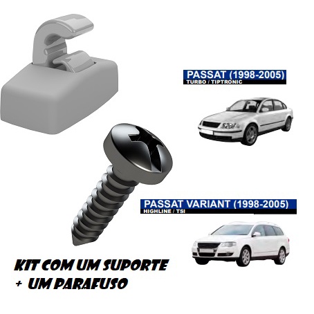 Kit do Suporte do Quebra Sol + Parafuso Volkswagem Passat Turbo/Tiptronic 98-05 PLAST CAR